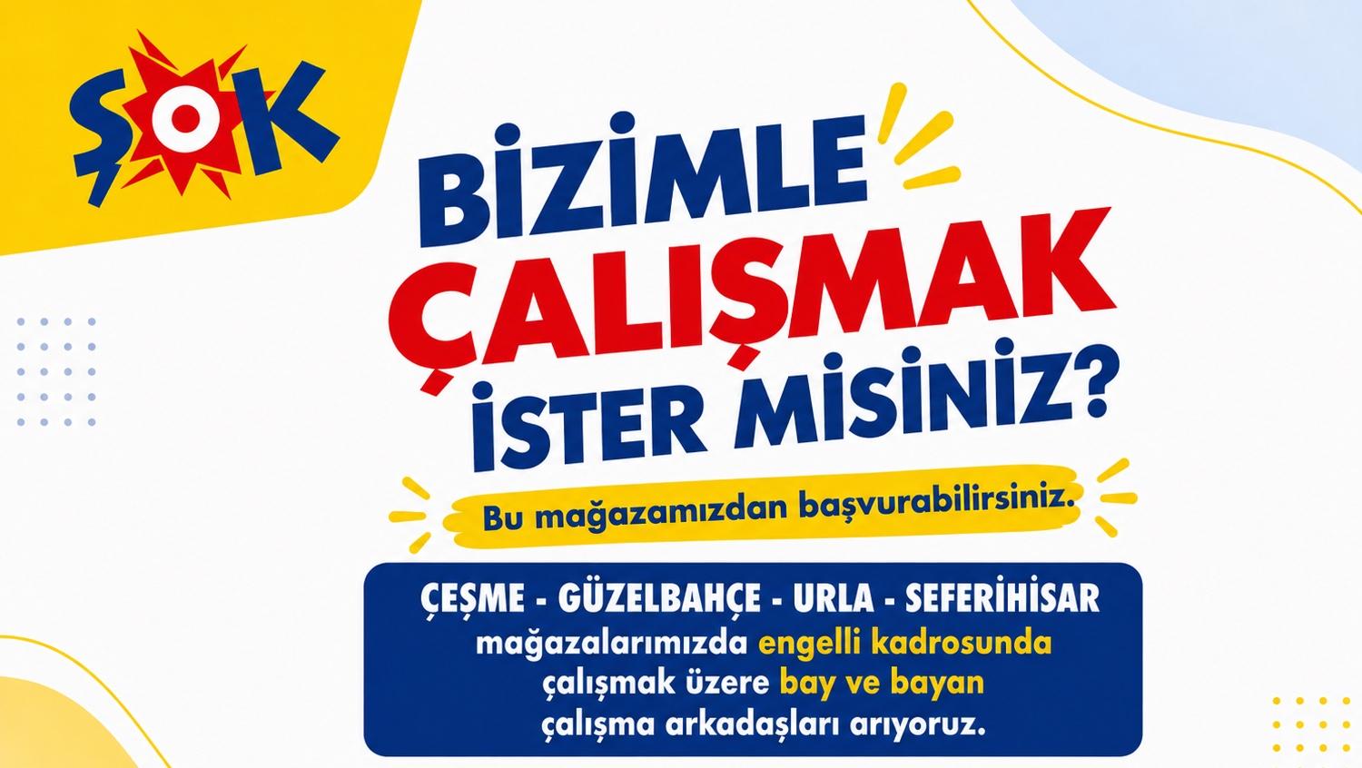 Şok market - Mağaza Görevlisi / Tezgahtar (Maaş + Yemek)
