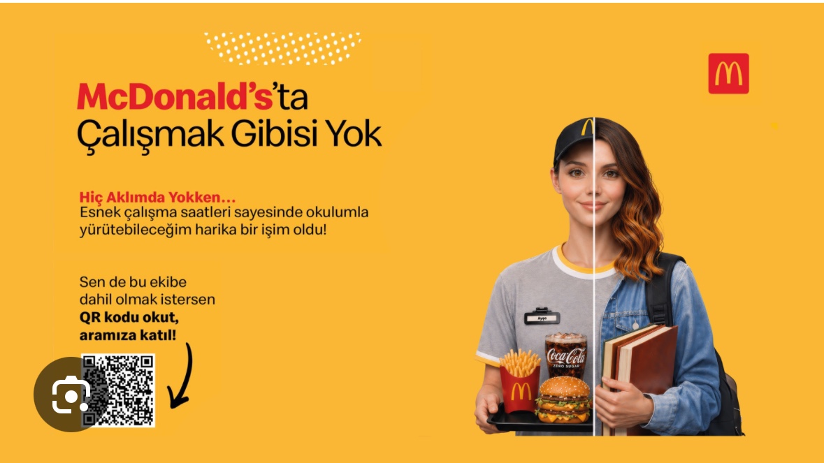 McDonald’s  - Ekip Üyesi (fast food) (Maaş + Yol + Yemek + Sigorta)