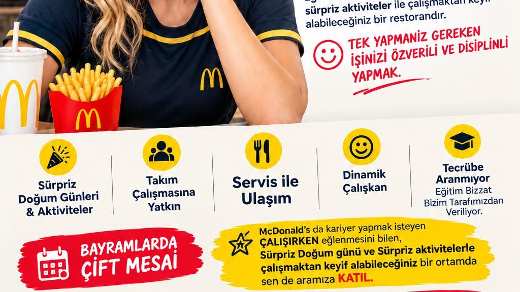 McDonald's  - Kasiyer (Maaş + Yol + Yemek)